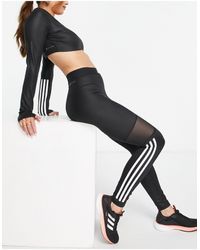 adidas Originals - Adidas Training Hyperglam 3 Stripe leggings - Lyst