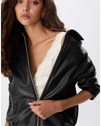 Stradivarius - Oversized Jack Van Imitatieleer - Lyst