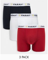 Farah – 3er-pack boxershorts - Rot