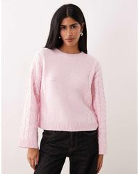 Vila - Chunky Cable Knitted Jumper - Lyst