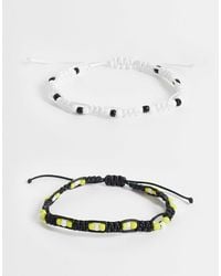 ASOS - 2er-pack geflochtenes armband mit perlen - Lyst