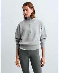 Oysho - Cotton-Blend Half-Zip Knit Jumper - Lyst