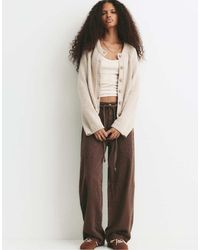 Pull&Bear - Cardigan Color Sabbia Con Maniche Raglan - Lyst