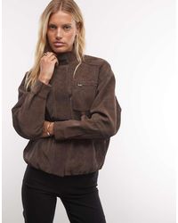 CERNUCCI - Faux Suede Funnel Neck Jacket - Lyst
