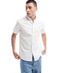 Farah - Brewer - camicia bianca a maniche corte - Lyst