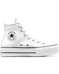Converse - Chuck taylor all star lift hi - baskets montantes en cuir à semelle plateforme - Lyst