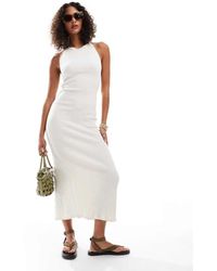 Stradivarius - Midi Jurk Met Halternek - Lyst