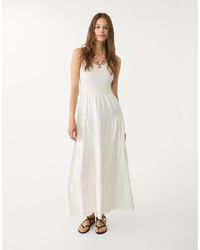 Stradivarius - Strappy Tiered Maxi Dress - Lyst