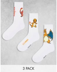 ASOS - 3 Pack Pokémon Socks With Charmander Character - Lyst