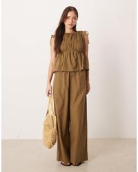 ASOS - Double Layer Jumpsuit With Gathered Bust Detail - Lyst