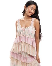 Miss Selfridge - – oberteil mit designmix und blümchenmuster - Lyst