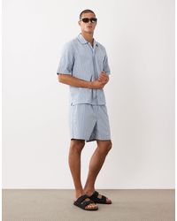 ARKET - Short confort d'ensemble en pur coton à rayures - et blanc - Lyst