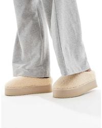 SEQWL - Fluffy Teddy Flatform Mules - Lyst