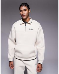 River Island - Premium 1/4 Zip Sweatshirt Co-Ord - Lyst