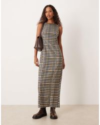 ASOS - – ärmelloses, elegantes midikleid mit bleistiftrock und karomuster - Lyst