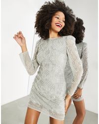 ASOS - Tonal Crystal Placement Embellished Bodycon Mini Dress - Lyst