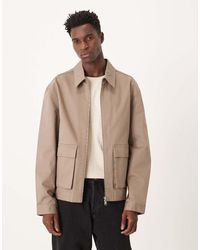 Calvin Klein - Chaqueta Color Topo Con Bolsillo Utilitario De Algodón De -Neutro - Lyst