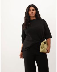 ASOS - Asos Design Curve Crew Neck Knitted T Shirt With Wool Co Ord - Lyst
