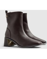 River Island - Block Heel Stretch Sock Boot - Lyst