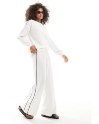 Cotton On - Pantalones Blancos Sin Cierres De Estilo Boho De Pernera Ancha De Canalé De Cotton On - Lyst