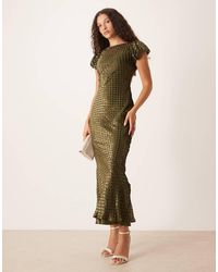 ASOS - Scoop Neck Maxi Dress With Burnout Velvet - Lyst