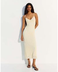 Bershka - Lace Strap Midi Dress - Lyst