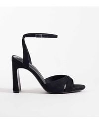 ASOS - Wide Fit Nightcap Cross Strap Detail Barely There Block Heel Sandals - Lyst