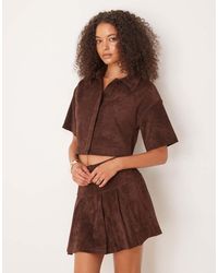 ASOS - Co-ord Faux Suede Boxy Shirt - Lyst