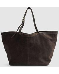 River Island - Buckle Handle Suede Shopper Bag - Lyst