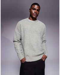 ASOS - Oversized Knitted Boucle Crew Neck Jumper - Lyst