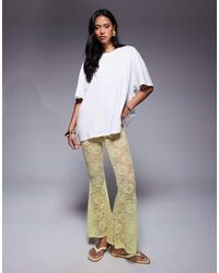 ASOS - Extreme Flare High Waist Sheer Lace Trouser - Lyst