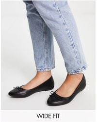 Truffle Collection - Wide Fit Easy Ballet Flats - Lyst