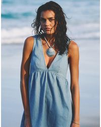 Rhythm - Presley Denim Mini Dress - Lyst