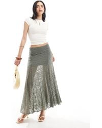 Bershka - Lace Midaxi Skirt - Lyst