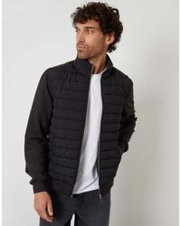 Threadbare - Quilted Hybrid Funnel Neck Jacket - Lyst