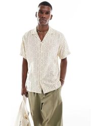 Jack & Jones - Camisa Beis Extragrande Con Patrón De Mosaico De -Neutro - Lyst