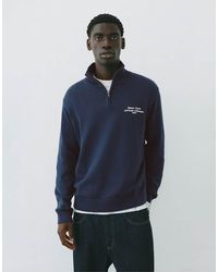 Pull&Bear - Embroidered Quarter-zip Sweatshirt - Lyst