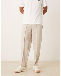 ASOS - Straight Leg Pants With Elastic Waist Band And Pintucks - Lyst