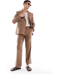 ASOS - Linen Blend Tapered Suit Trousers - Lyst