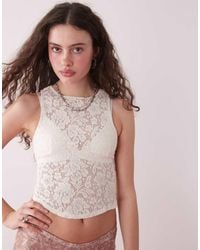 Motel - Polovina Stretch Lace Vest Top - Lyst