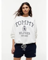Tommy Hilfiger - Crest Logo Drawstring Hem Relaxed Sweatshirt - Lyst
