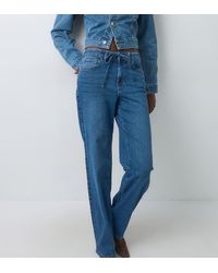 Vero Moda - Flora High Rise Straight Leg Jeans With Belt - Lyst