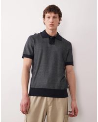 Farah - Birch - polo manches courtes en maille à logo - Lyst