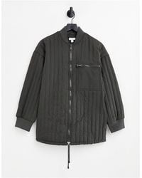 TOPSHOP - Quilted Oversized Bomber Liner Jacket - Lyst