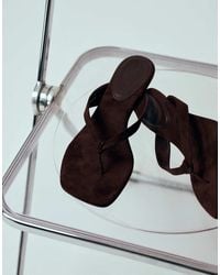 ASOS - Havana Toe Thong Kitten Heel Sandals - Lyst
