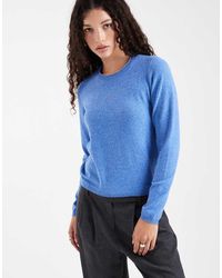 ONLY - Round Neck Long Sleeve Knitted Top - Lyst