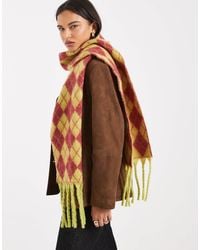 Pieces - – superweicher schal mit rautenmuster - Lyst