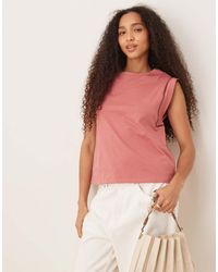 Mango - Camiseta Coral Suelta Con Detalle De Ribete Calado De - Lyst