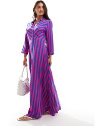 Y.A.S - Y.a.s - robe chemise longue à grosses rayures - Lyst