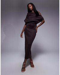 ASOS - Dramatic Neckline Midi Dress - Lyst